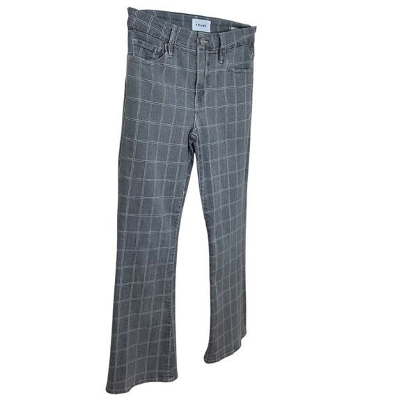 Frame - “Le Crop Mini Boot” Jeans in Grey Plaid, Cropped, Bootcut - Size 25 - Picture 7 of 17